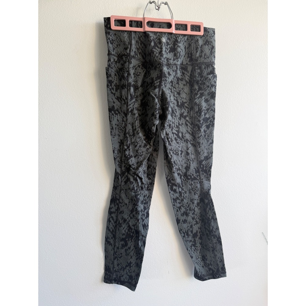 Athleta Salutation Stash Pocket II Printed 7/8 Tight Grey Black Snakeskin Mens M